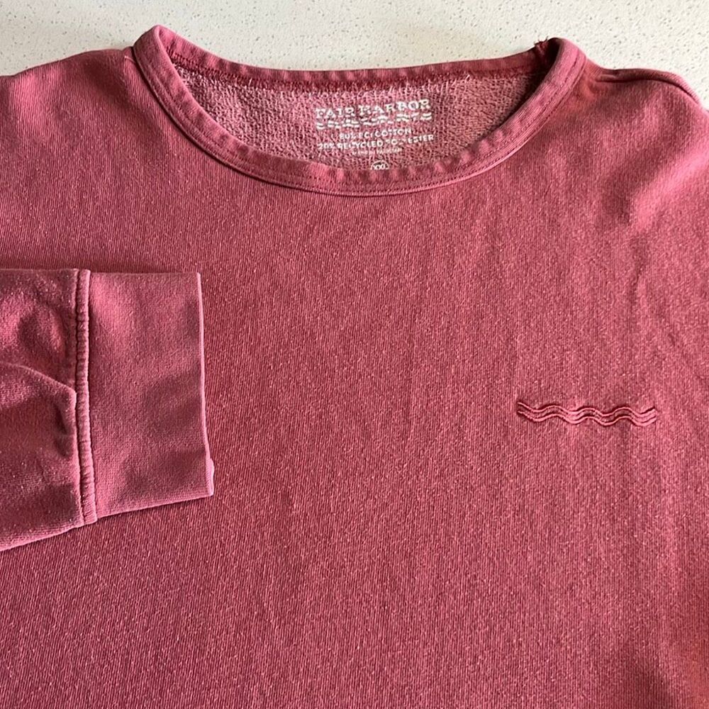 Fair Harbor Saltaire Crewneck Sweatshirt Men XXL Nautical Red French Terry 2XL